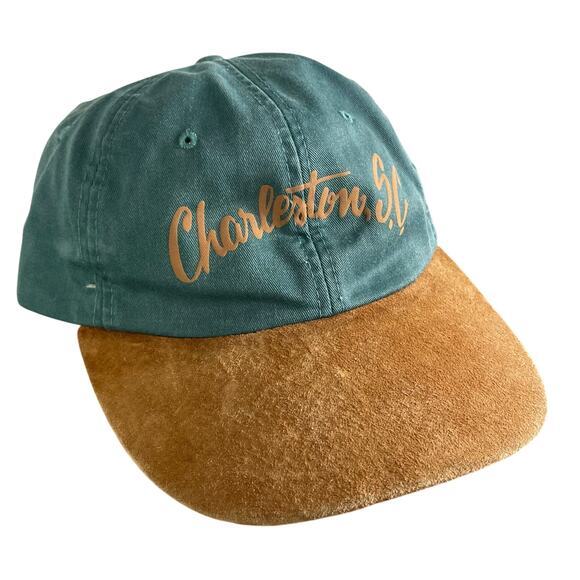Vintage Charleston SC Baseball Cap Green Brown Adjustable Strapback Hat Headwear - Picture 2 of 12